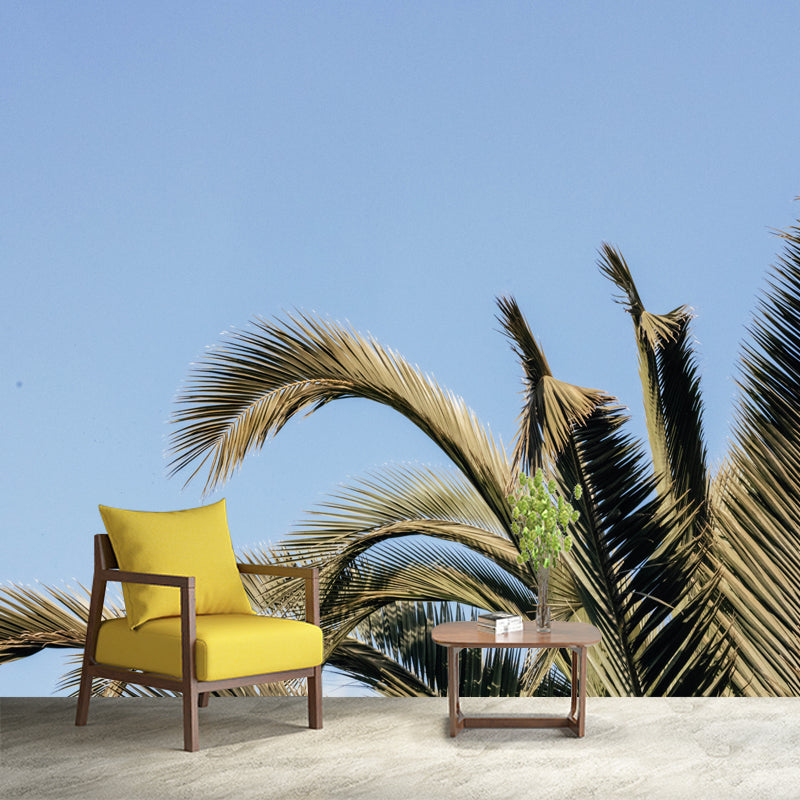 Tropical Palm Leaves Wall Covering Stain Resistant Living Room Wall Decor