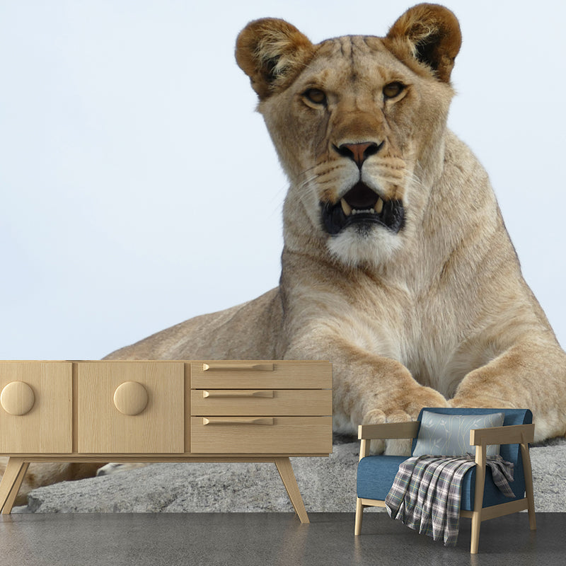 African Lion Animal Mural Wallpaper for Living Room Bedroom, Made to Measure