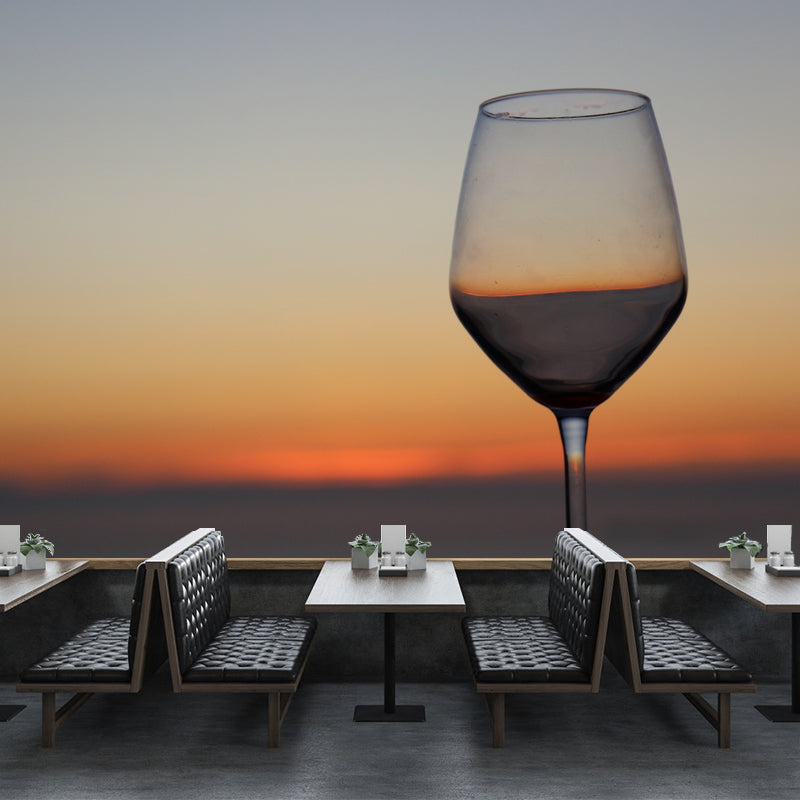 Customised Red Wine Mural Wallpaper for Bar Shop Decorative, Water Resistant