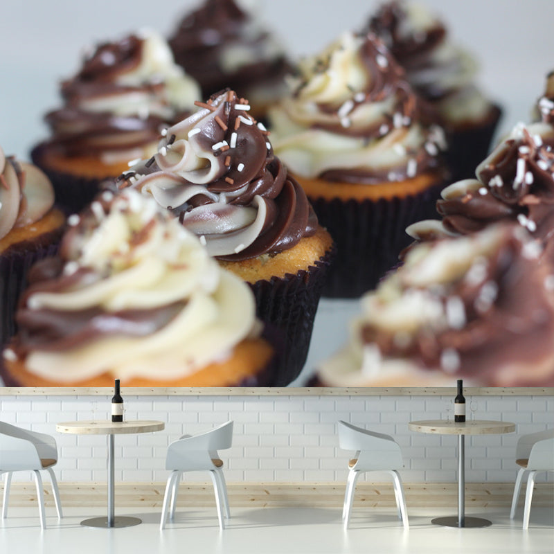 Chocolate Cake Mural Wallpaper Dessert Shop Decorative, Custom Size Available