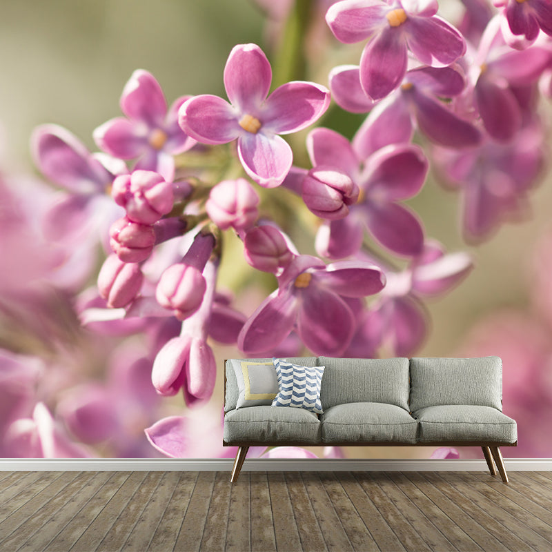 Flower Mural Wallpaper Moisture Resistant for Sleeping Room, Made to Measure