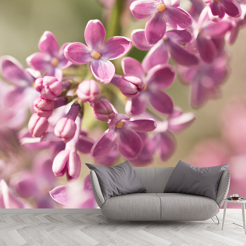 Flower Mural Wallpaper Moisture Resistant for Sleeping Room, Made to Measure