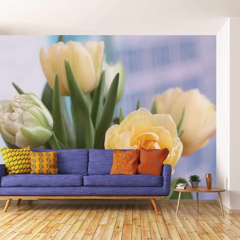 Sitting Room Wall Covering Moisture-Resistant Flower Mural, Made to Measure