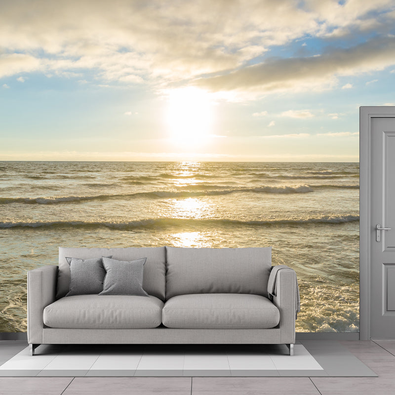 Blue and White Wall Murals Water Resistant Wall Decor for Sitting Room Bedroom