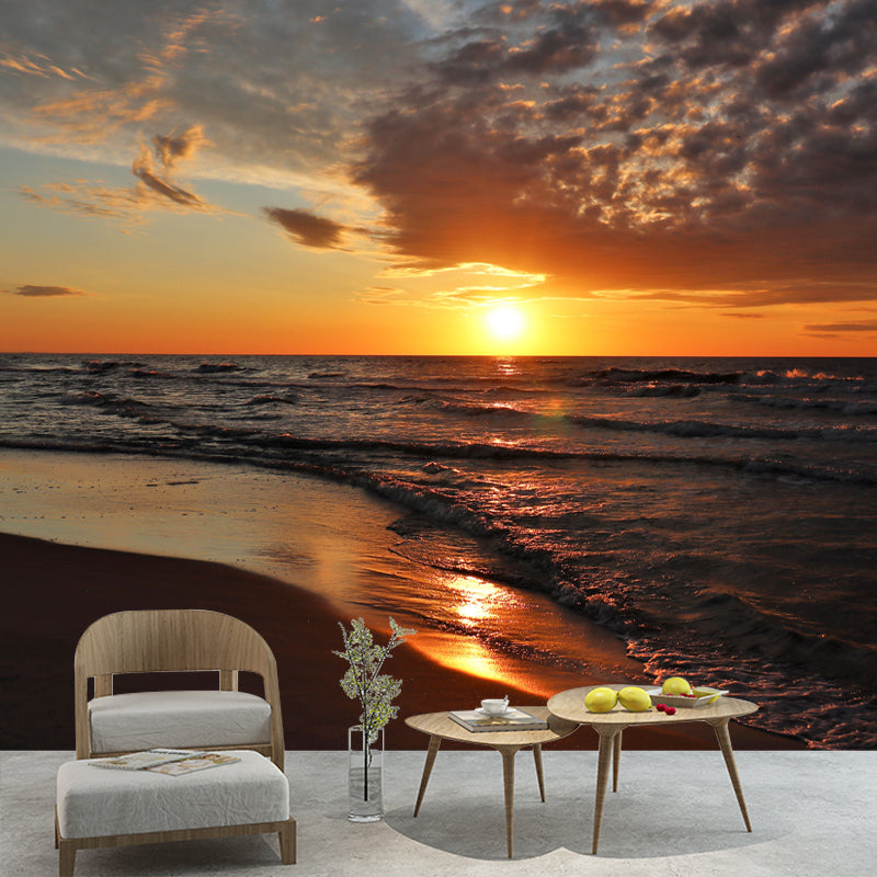 Blue and White Wall Murals Water Resistant Wall Decor for Sitting Room Bedroom