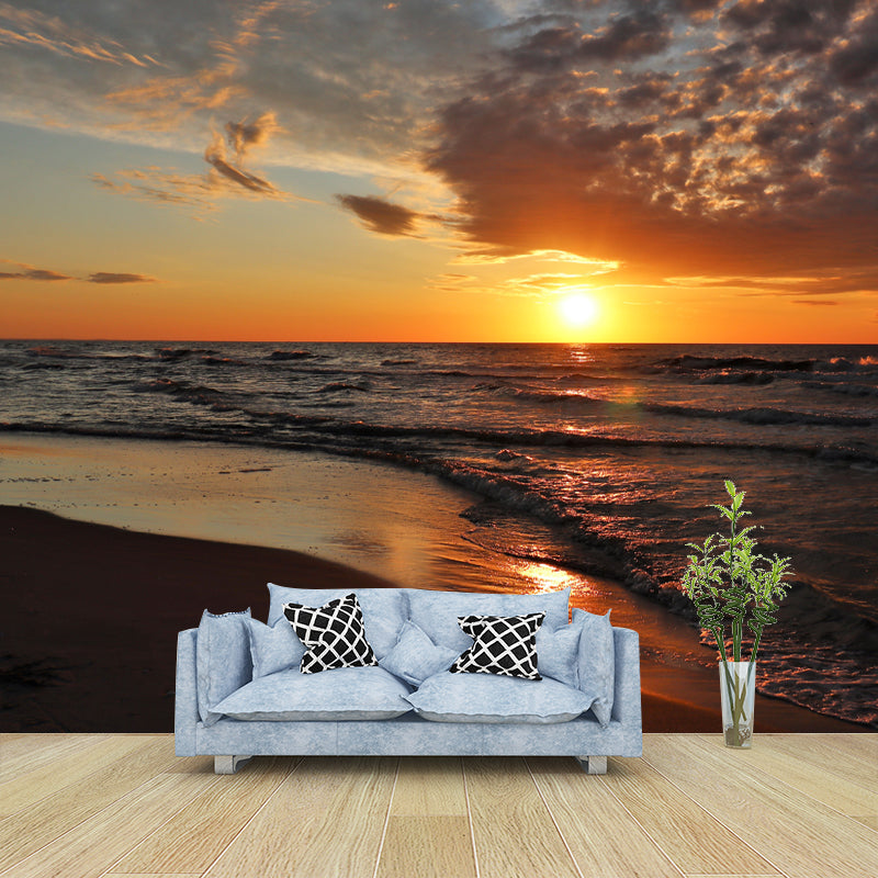 Blue and White Wall Murals Water Resistant Wall Decor for Sitting Room Bedroom