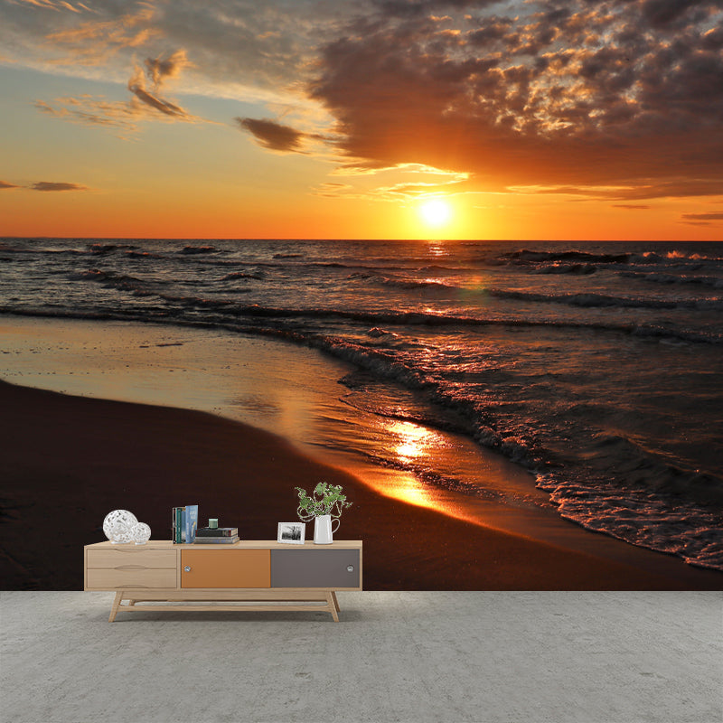 Blue and White Wall Murals Water Resistant Wall Decor for Sitting Room Bedroom