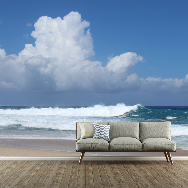 Sea Shore Mural Stain Resistant Meeting Room Wall Decor, Made to Measure