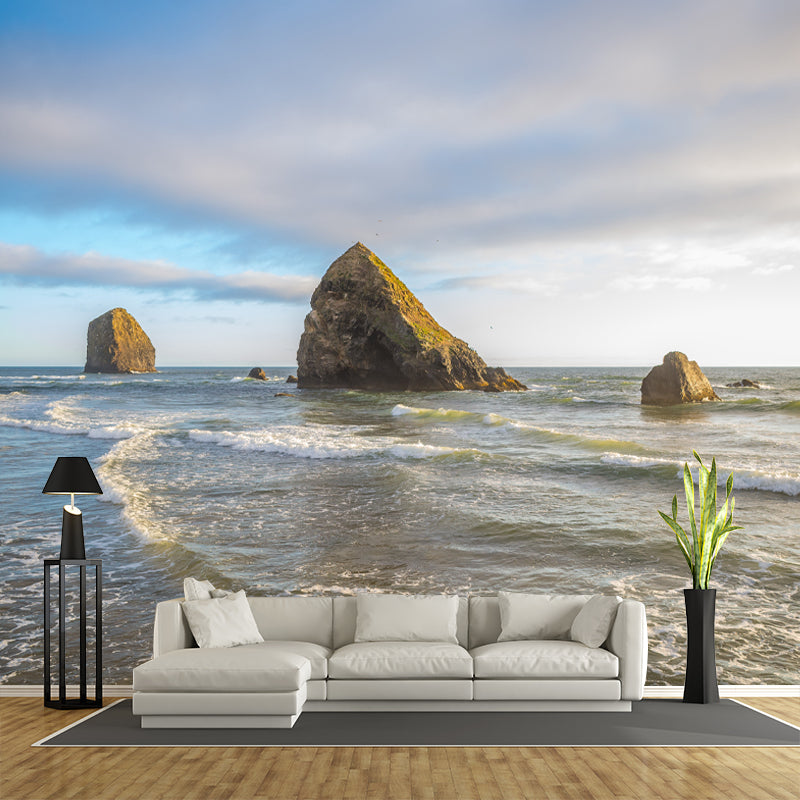 Sea Shore Mural Stain Resistant Meeting Room Wall Decor, Made to Measure