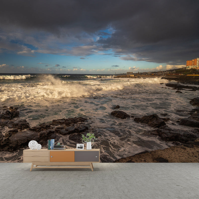 Blue Sea Mural Wallpaper Full Size Wall Decor for Bedroom, Made to Measure