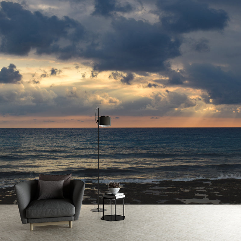 Blue Sea Mural Wallpaper Full Size Wall Decor for Bedroom, Made to Measure