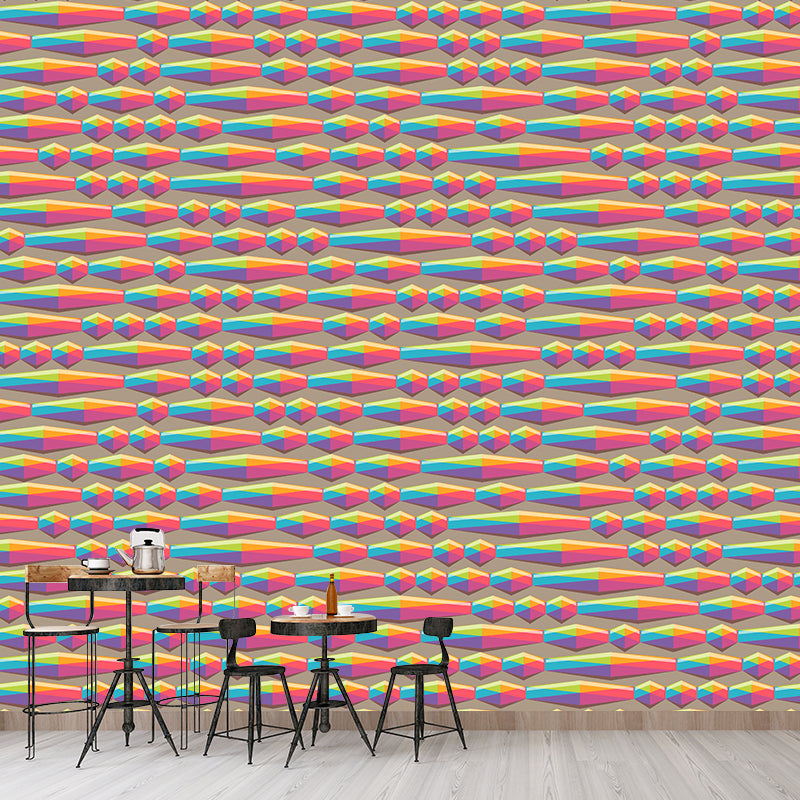 Contemporary Geometric Wall Mural Modernist Wall Covering for Bedroom Decor