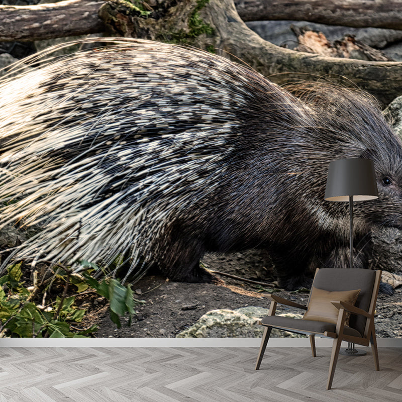 Porcupine Contemporary Wall Mural Modernist Wall Covering for Bedroom Decor