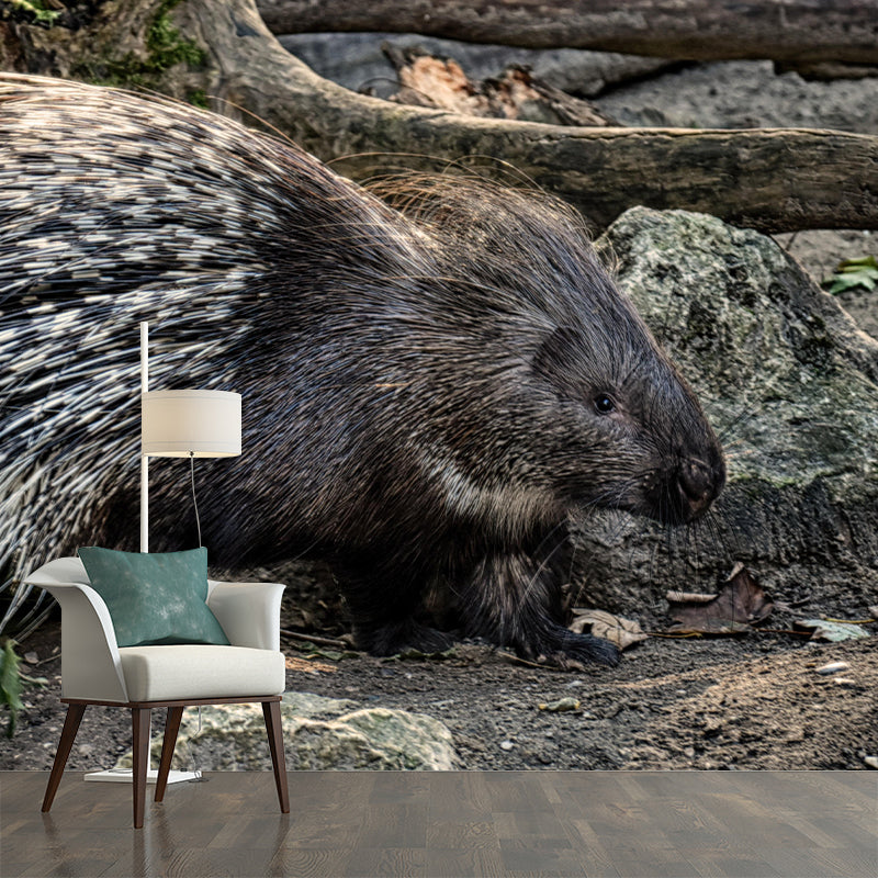Porcupine Contemporary Wall Mural Modernist Wall Covering for Bedroom Decor