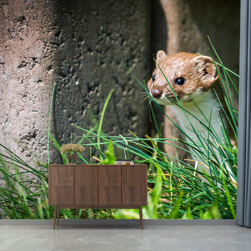 Weasel Contemporary Wall Mural Modernist Wall Covering for Bedroom Decor