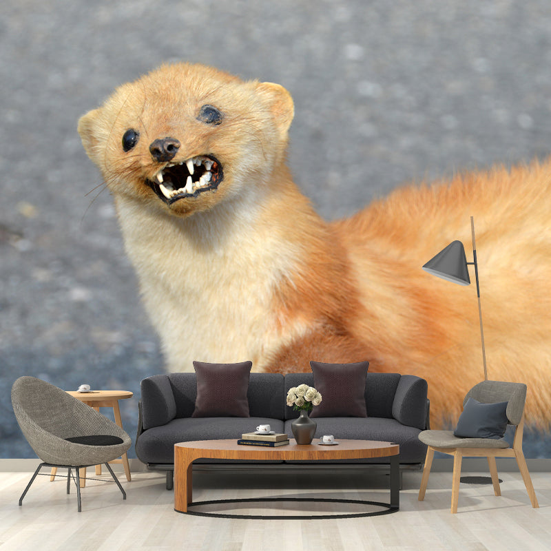 Weasel Contemporary Wall Mural Modernist Wall Covering for Bedroom Decor