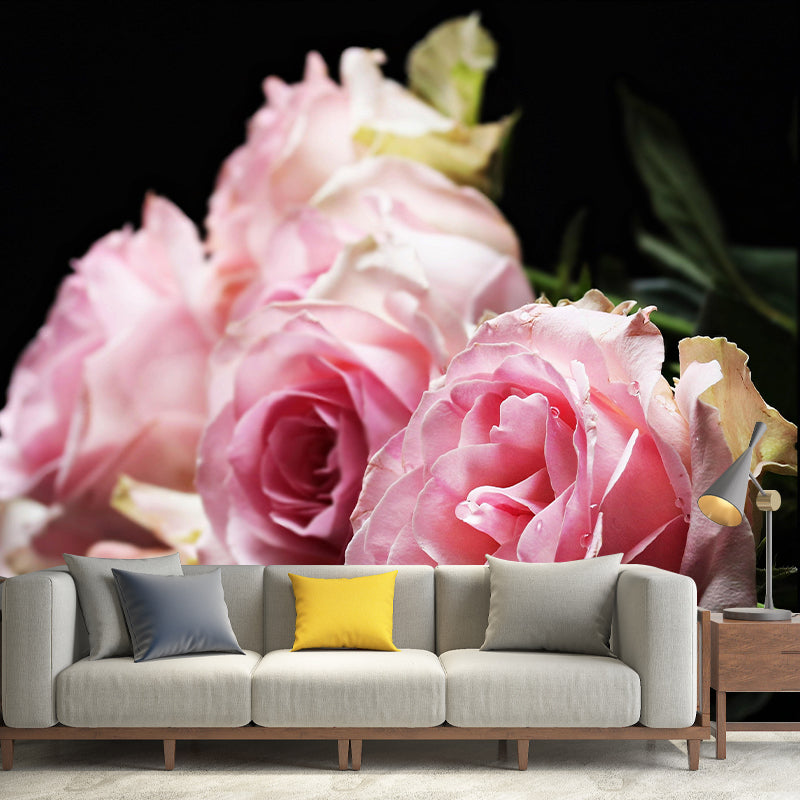 Roses Mural Wallpaper Wall Covering Mildew Resistant for Sleeping Room