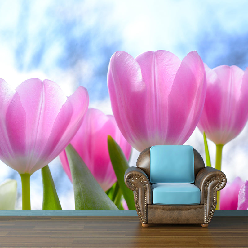 Tulips Mural Wallpaper Wall Covering Mildew Resistant for Sleeping Room