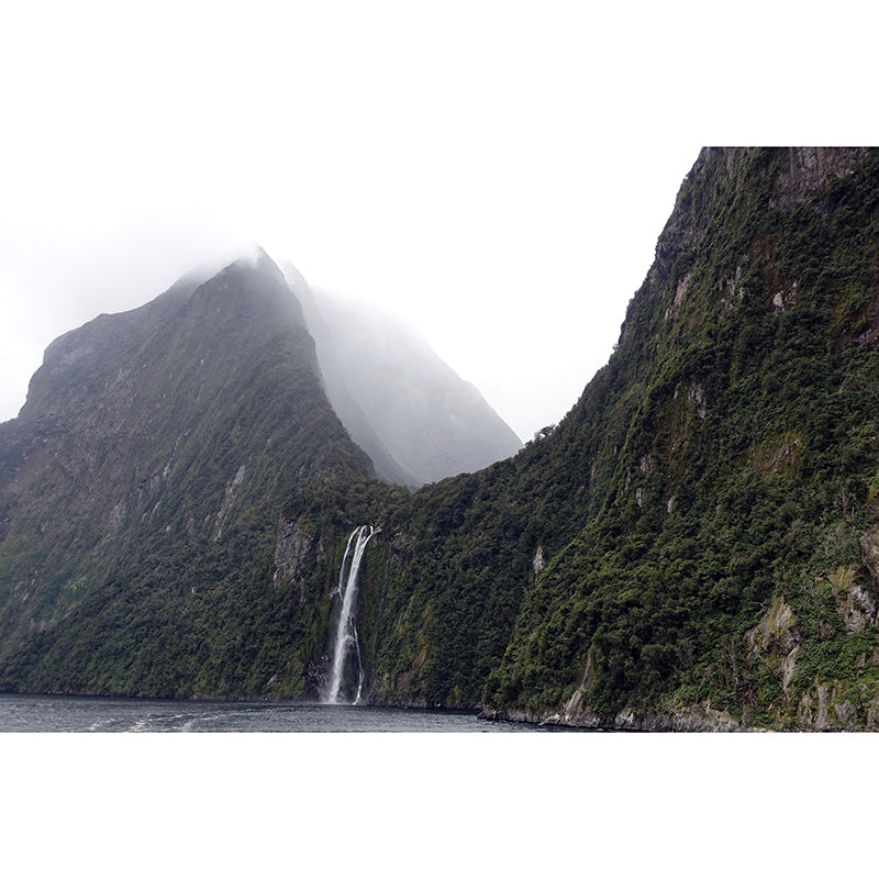 Mountain and Waterfall Mural Wallpaper Wall Covering Mildew Resistant for Sleeping Room