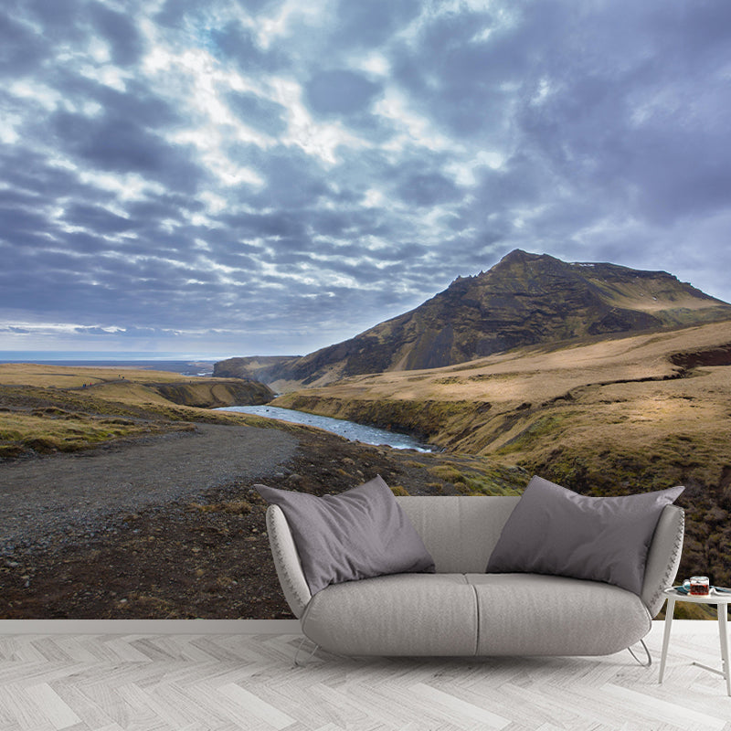 Mountain and River Mural Wallpaper Wall Covering Mildew Resistant for Sleeping Room