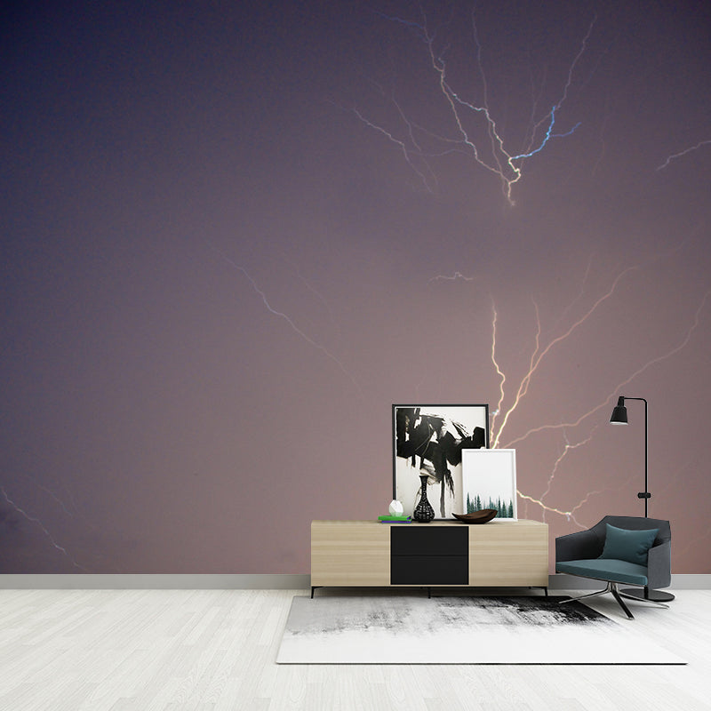 Lightning Contemporary Wall Mural Modernist Wall Covering for Bedroom Decor