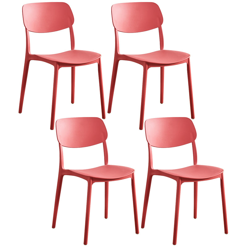 Glam Style Plastic Side Chair Matte Finish Open Back Home Use Dining Chair