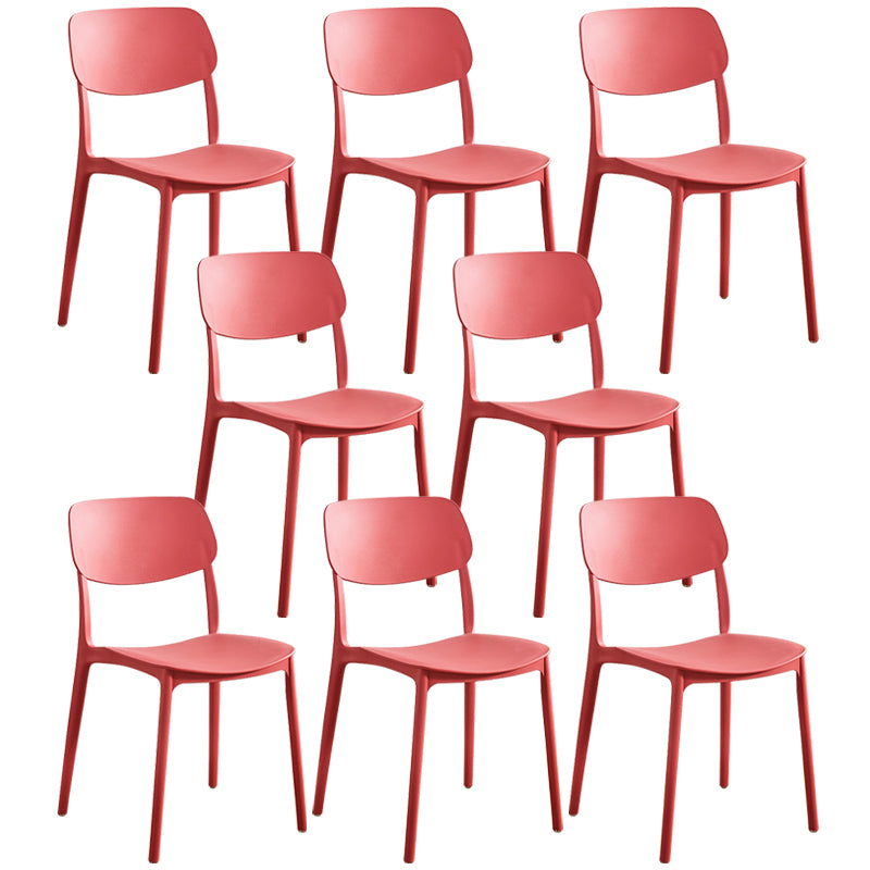 Glam Style Plastic Side Chair Matte Finish Open Back Home Use Dining Chair