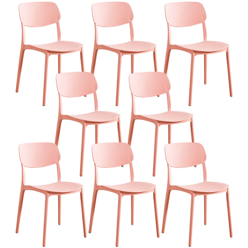 Glam Style Plastic Side Chair Matte Finish Open Back Home Use Dining Chair