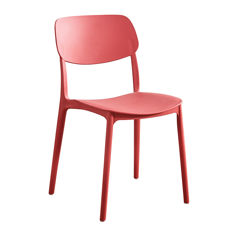 Glam Style Plastic Side Chair Matte Finish Open Back Home Use Dining Chair