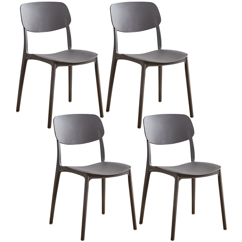 Glam Style Plastic Side Chair Matte Finish Open Back Home Use Dining Chair