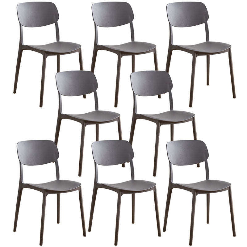 Glam Style Plastic Side Chair Matte Finish Open Back Home Use Dining Chair