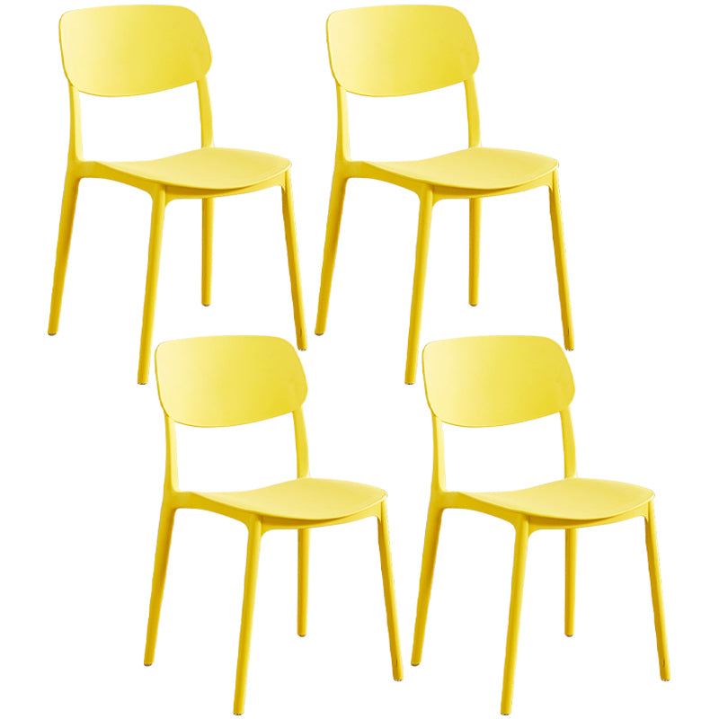 Glam Style Plastic Side Chair Matte Finish Open Back Home Use Dining Chair