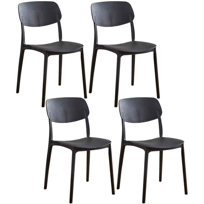 Glam Style Plastic Side Chair Matte Finish Open Back Home Use Dining Chair