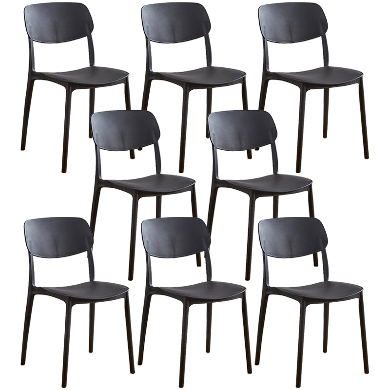 Glam Style Plastic Side Chair Matte Finish Open Back Home Use Dining Chair