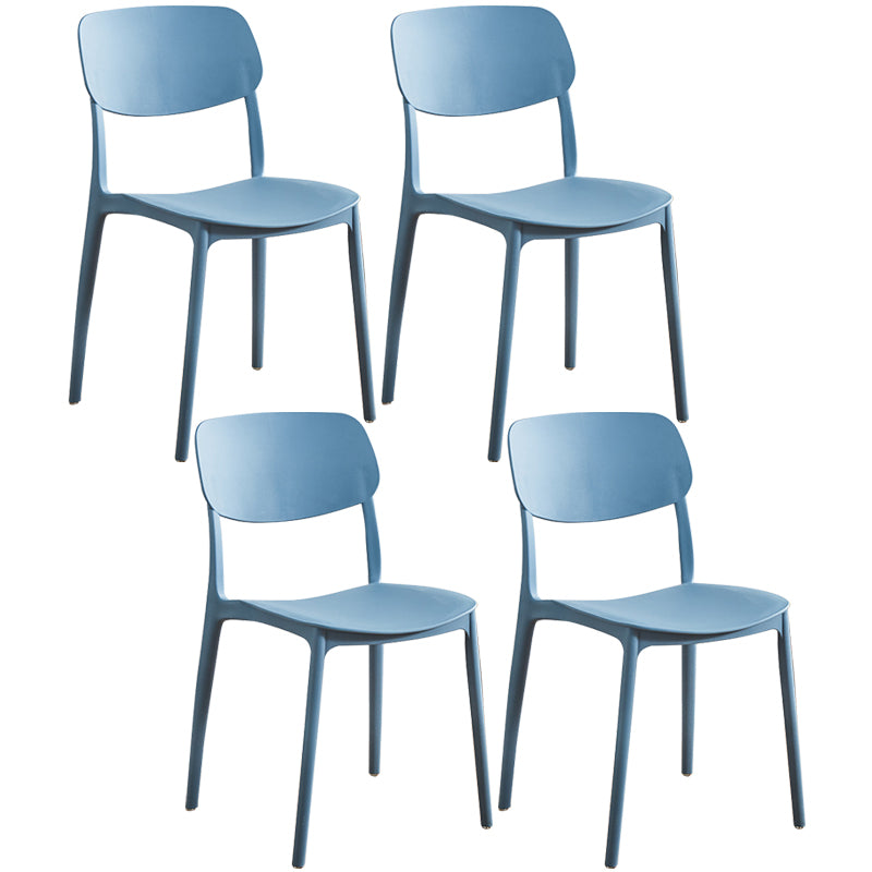 Glam Style Plastic Side Chair Matte Finish Open Back Home Use Dining Chair