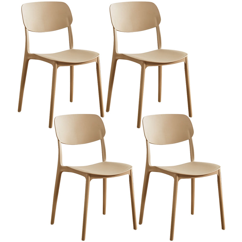Glam Style Plastic Side Chair Matte Finish Open Back Home Use Dining Chair