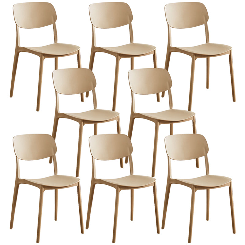 Glam Style Plastic Side Chair Matte Finish Open Back Home Use Dining Chair