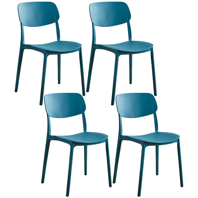 Glam Style Plastic Side Chair Matte Finish Open Back Home Use Dining Chair