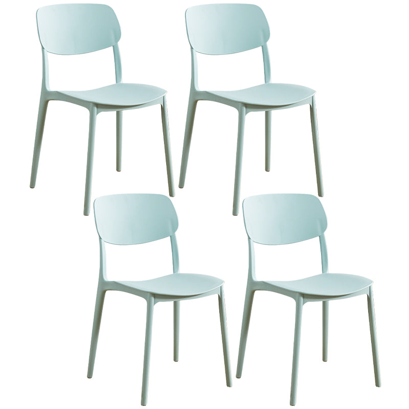 Glam Style Plastic Side Chair Matte Finish Open Back Home Use Dining Chair