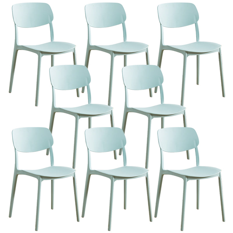 Glam Style Plastic Side Chair Matte Finish Open Back Home Use Dining Chair