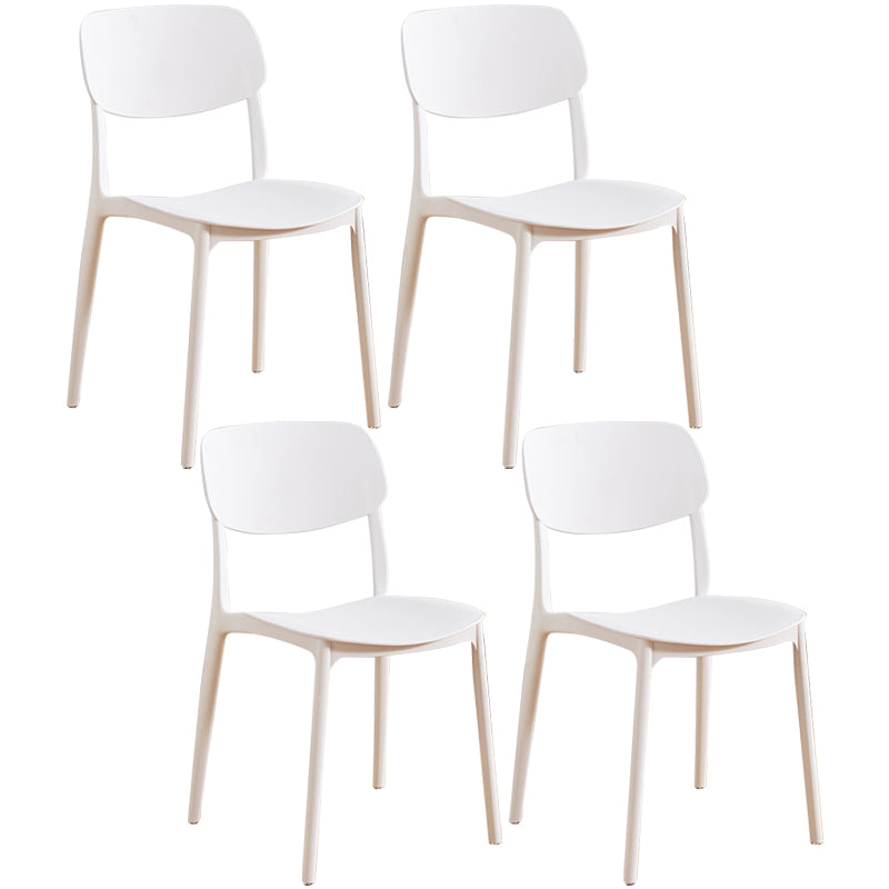 Glam Style Plastic Side Chair Matte Finish Open Back Home Use Dining Chair