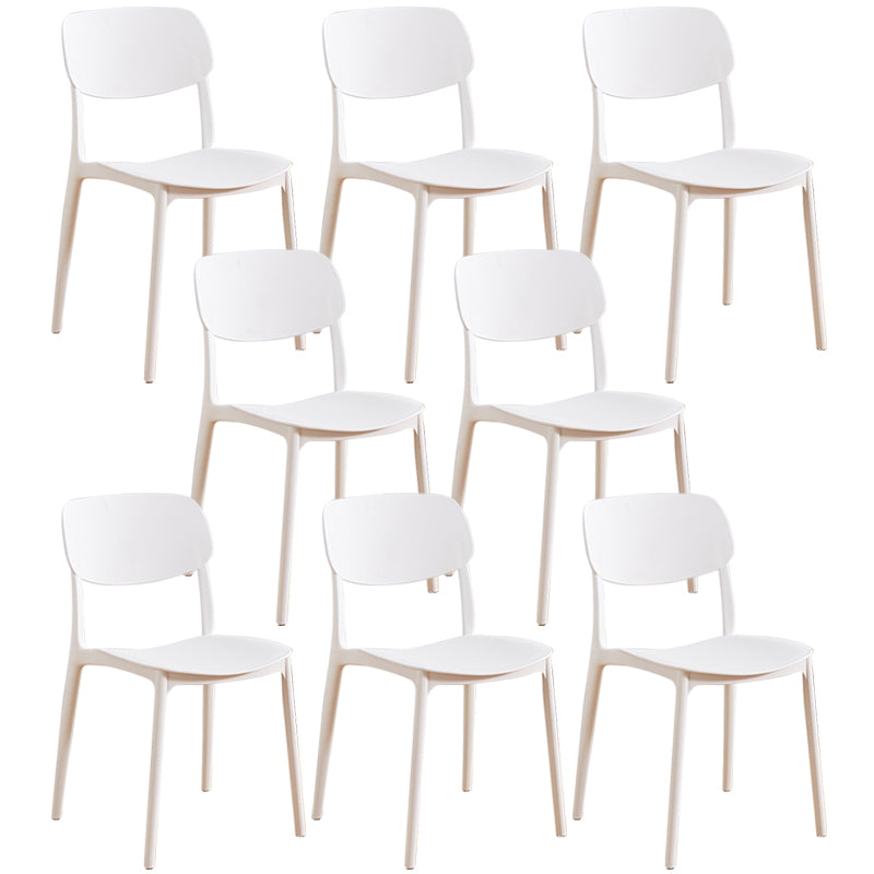 Glam Style Plastic Side Chair Matte Finish Open Back Home Use Dining Chair