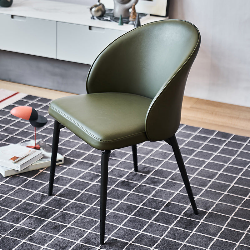 Chaises de salle à manger sans bras en métal nordique, chaise latérale de salle à manger à dos ouvert pour Restaurant