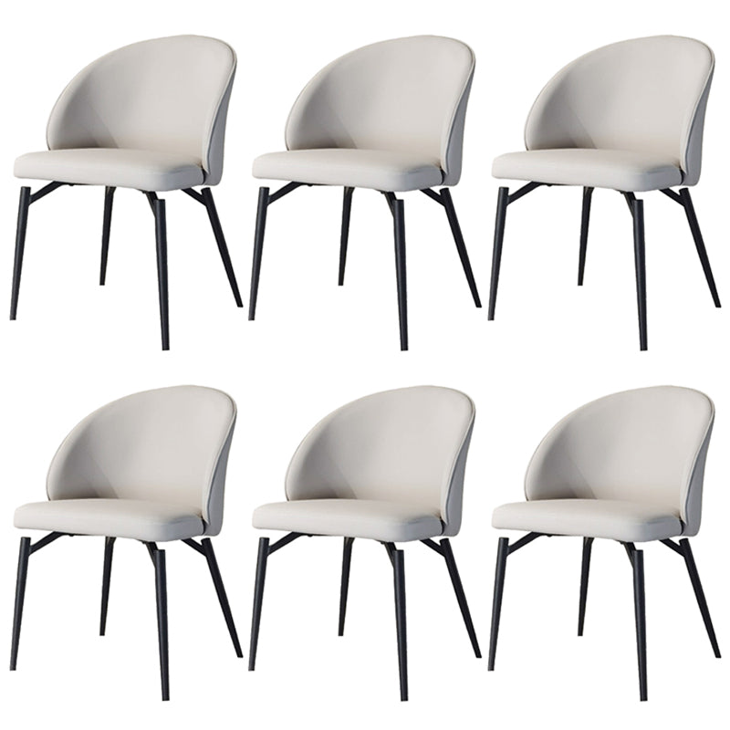 Chaises de salle à manger sans bras en métal nordique, chaise latérale de salle à manger à dos ouvert pour Restaurant