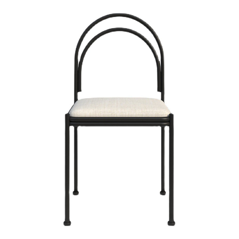Chaise de salle à manger scandinave en métal, chaise d'appoint de restaurant à dossier ouvert