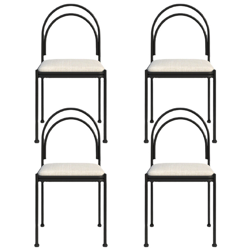 Chaise de salle à manger scandinave en métal, chaise d'appoint de restaurant à dossier ouvert