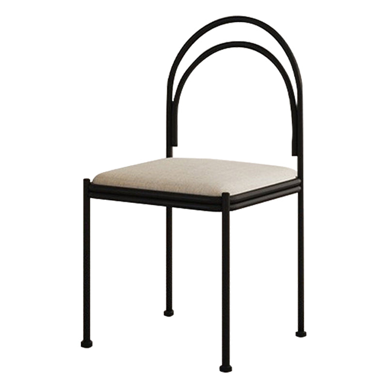 Chaise de salle à manger scandinave en métal, chaise d'appoint de restaurant à dossier ouvert