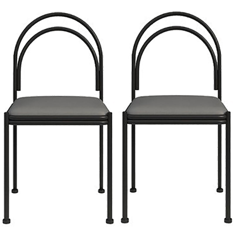 Chaise de salle à manger scandinave en métal, chaise d'appoint de restaurant à dossier ouvert