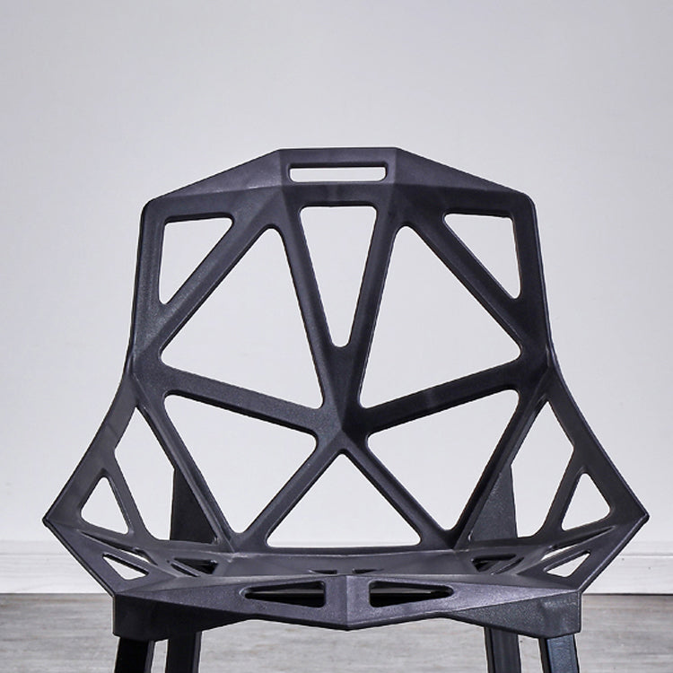 Chaise de salle à manger sans bras en plastique contemporain chaise latéral croisée pour usage à domicile