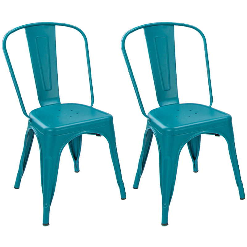 Industrial Dining Chair Slat Back Chair with 4 Metal Legs for Home Use